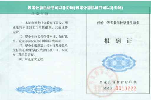 省考计算机证书可以补办吗(省考计算机证书可以补办吗)