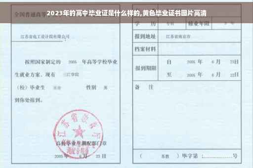 2023年的高中毕业证是什么样的,黄色毕业证书图片高清
