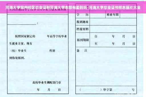 河海大学常州校区毕业证利河海大学本部有差别吗-河海大学毕业证书样本图片大全
