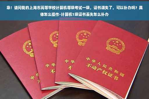 急！请问我的上海市高等学校计算机等级考试一级，证书遗失了，可以补办吗？具体怎么操作-计算机1级证书丢失怎么补办