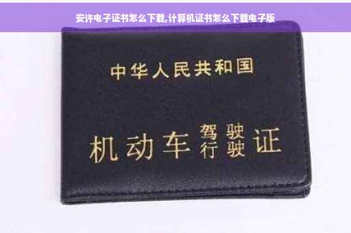 安许电子证书怎么下载,计算机证书怎么下载电子版