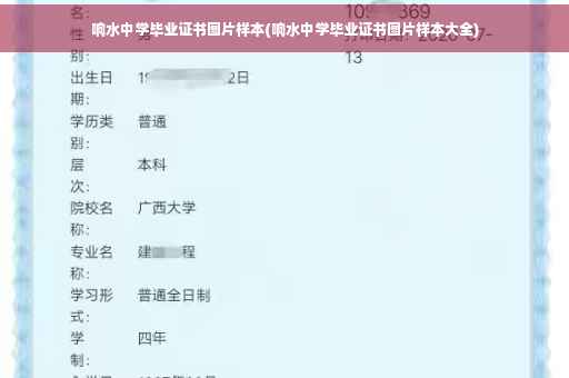 响水中学毕业证书图片样本(响水中学毕业证书图片样本大全)