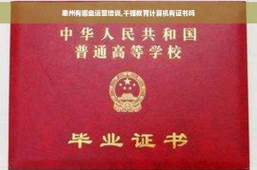 惠州有哪些运营培训,千锋教育计算机有证书吗