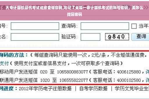 大专计算机证书考试成绩查询官网,忘记了全国一级计算机考试的账号密码，要怎么找回密码