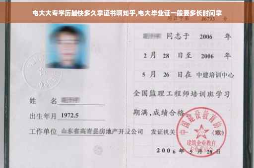 电大大专学历最快多久拿证书啊知乎,电大毕业证一般要多长时间拿