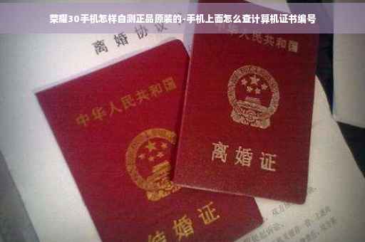 荣耀30手机怎样自测正品原装的-手机上面怎么查计算机证书编号