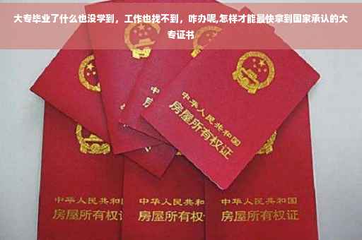 大专毕业了什么也没学到，工作也找不到，咋办呢,怎样才能最快拿到国家承认的大专证书