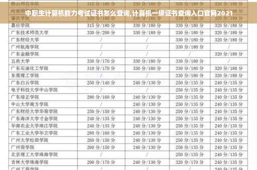中职生计算机能力考试证书怎么查询,计算机一级证书查询入口官网2021