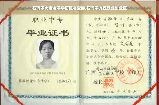 石河子大专电子学历证书查询,石河子办理就业创业证