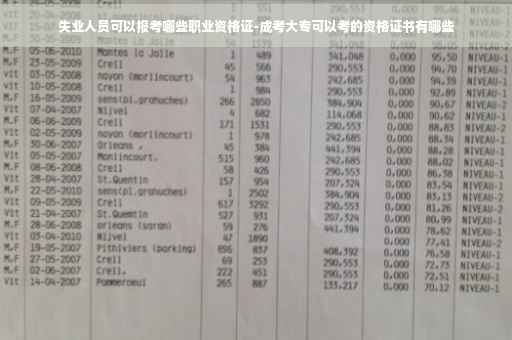 失业人员可以报考哪些职业资格证-成考大专可以考的资格证书有哪些