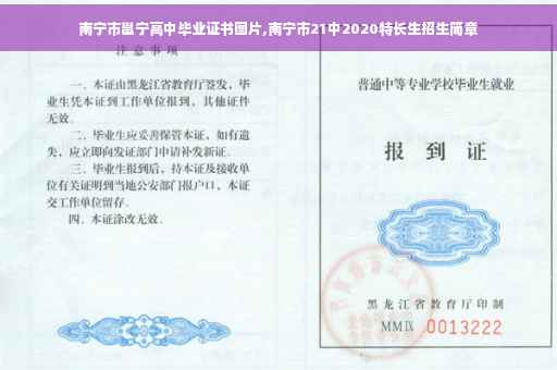 南宁市邕宁高中毕业证书图片,南宁市21中2020特长生招生简章