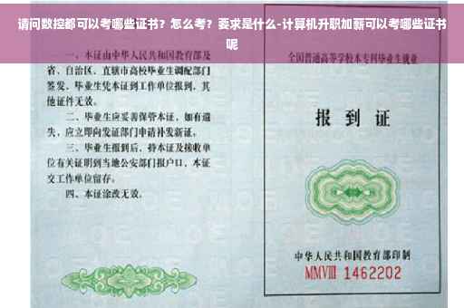 请问数控都可以考哪些证书？怎么考？要求是什么-计算机升职加薪可以考哪些证书呢