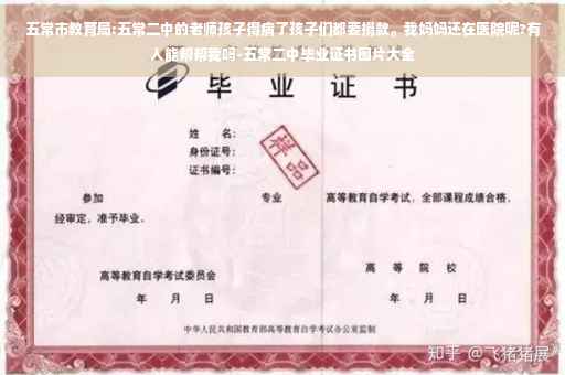 五常市教育局:五常二中的老师孩子得病了孩子们都要捐款。我妈妈还在医院呢?有人能帮帮我吗-五常二中毕业证书图片大全