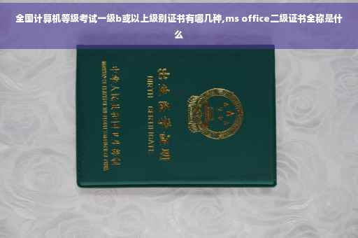 全国计算机等级考试一级b或以上级别证书有哪几种,ms office二级证书全称是什么