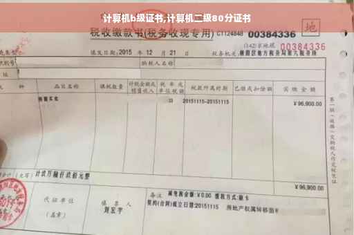 计算机b级证书,计算机二级80分证书