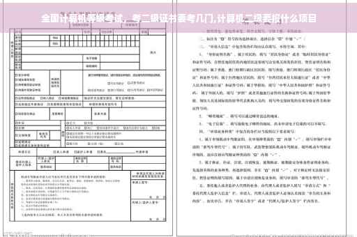 全国计算机等级考试，考二级证书要考几门,计算机二级要报什么项目