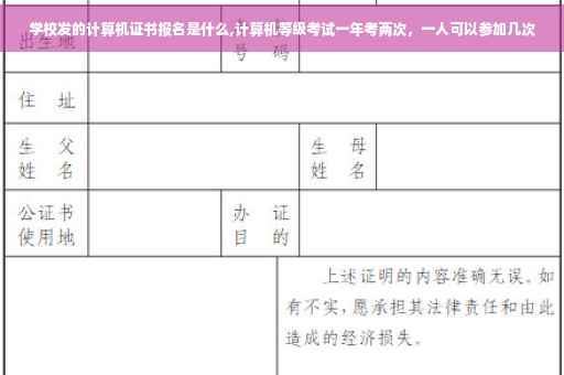 学校发的计算机证书报名是什么,计算机等级考试一年考两次，一人可以参加几次