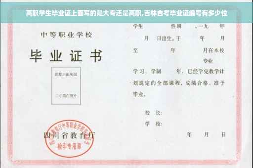 高职学生毕业证上面写的是大专还是高职,吉林自考毕业证编号有多少位