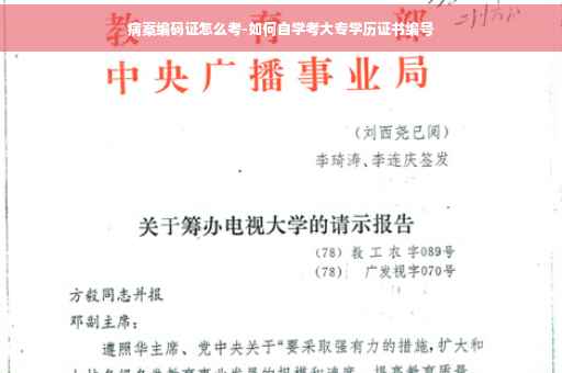 病案编码证怎么考-如何自学考大专学历证书编号