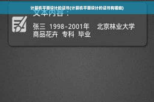 计算机平面设计的证书(计算机平面设计的证书有哪些)