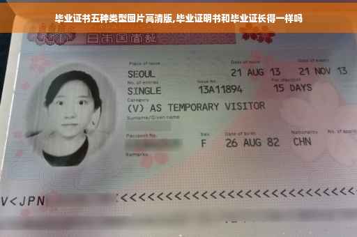 毕业证书五种类型图片高清版,毕业证明书和毕业证长得一样吗