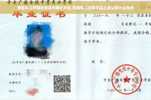 青岛化工学院毕业证书图片大全,河南化工技师学院毕业证是什么样的