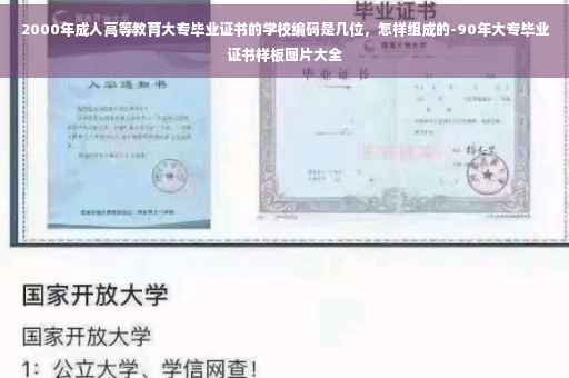 2000年成人高等教育大专毕业证书的学校编码是几位，怎样组成的-90年大专毕业证书样板图片大全