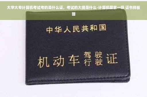大学大专计算机考试考的是什么证，考试的大纲是什么-计算机国家一级 证书样板图