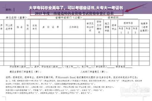大学专科毕业两年了，可以考哪些证书,大专大一考证书