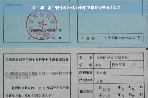 “泄”与“泻”有什么区别,万石中学毕业证书图片大全