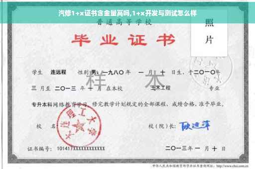 汽修1+x证书含金量高吗,1+x开发与测试怎么样