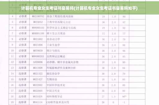 计算机专业女生考证书容易吗(计算机专业女生考证书容易吗知乎)