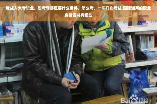 我成人大专毕业，想考导游证要什么条件，怎么考，一年几次考试,国际通用的职业资格证书有哪些