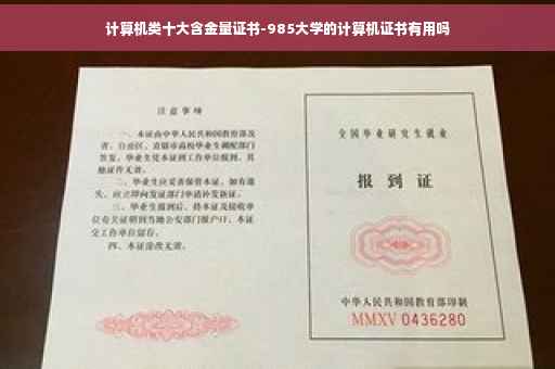 计算机类十大含金量证书-985大学的计算机证书有用吗