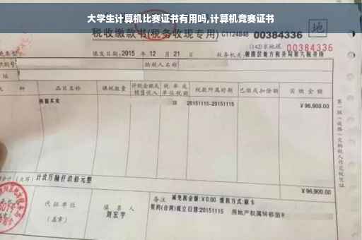 大学生计算机比赛证书有用吗,计算机竞赛证书