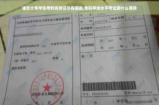 适合大专学生考的资格证书有哪些,专科学业水平考试要什么等级