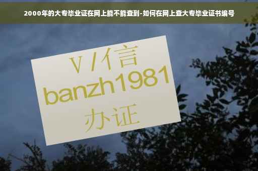 2000年的大专毕业证在网上能不能查到-如何在网上查大专毕业证书编号