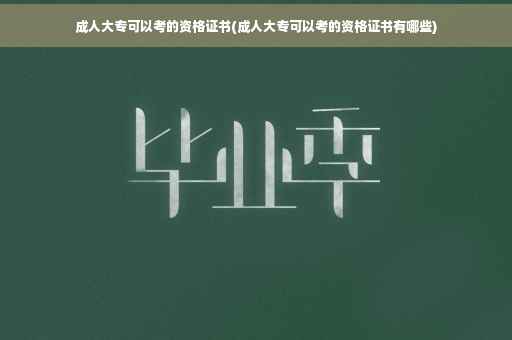成人大专可以考的资格证书(成人大专可以考的资格证书有哪些)