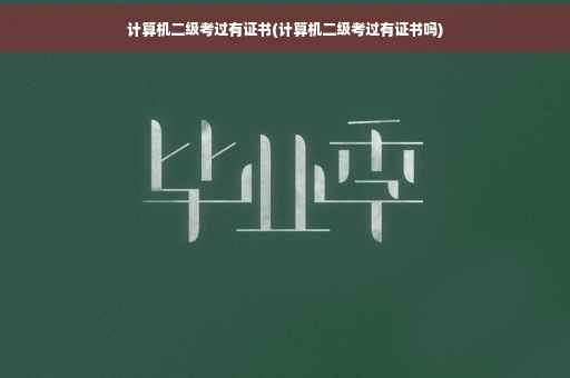 计算机二级考过有证书(计算机二级考过有证书吗)