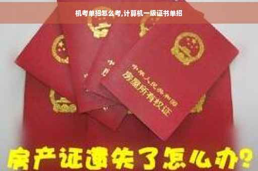 机考单招怎么考,计算机一级证书单招