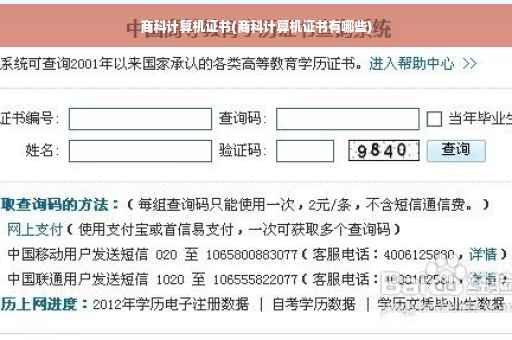 商科计算机证书(商科计算机证书有哪些)