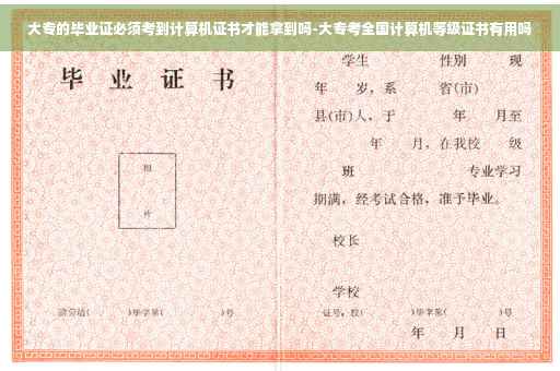 大专的毕业证必须考到计算机证书才能拿到吗-大专考全国计算机等级证书有用吗