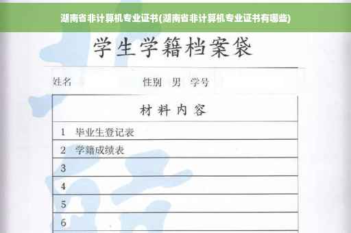 湖南省非计算机专业证书(湖南省非计算机专业证书有哪些)