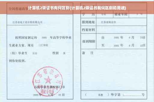 计算机2级证书有何区别(计算机2级证书有何区别和用途)