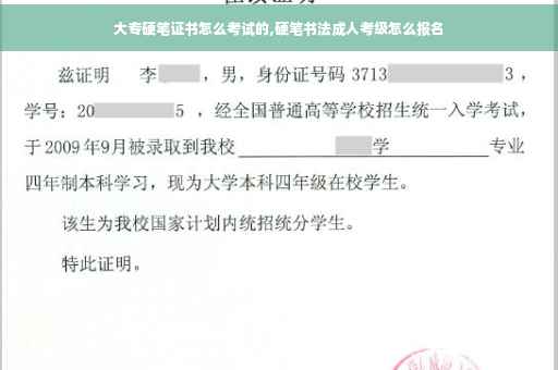 大专硬笔证书怎么考试的,硬笔书法成人考级怎么报名