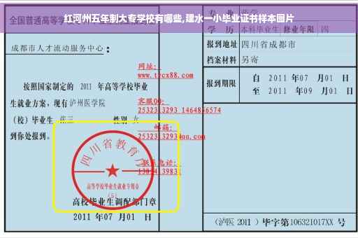 红河州五年制大专学校有哪些,建水一小毕业证书样本图片