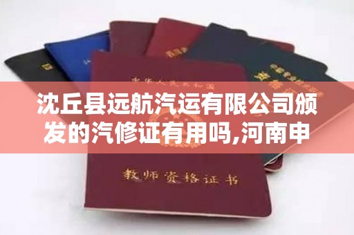 沈丘县远航汽运有限公司颁发的汽修证有用吗,河南申请大病低保条件