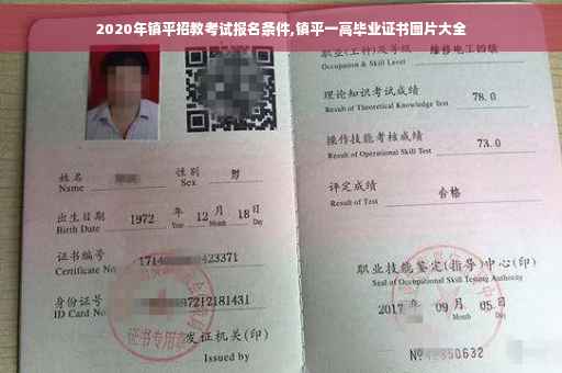 2020年镇平招教考试报名条件,镇平一高毕业证书图片大全