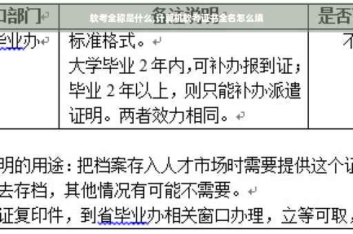 软考全称是什么,计算机软考证书全名怎么填