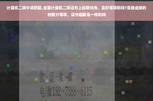 计算机二级中级职称,全国计算机二级证书上标明优秀、良好等级别吗?是查成绩的时候分等级，证书却都是一样的吗